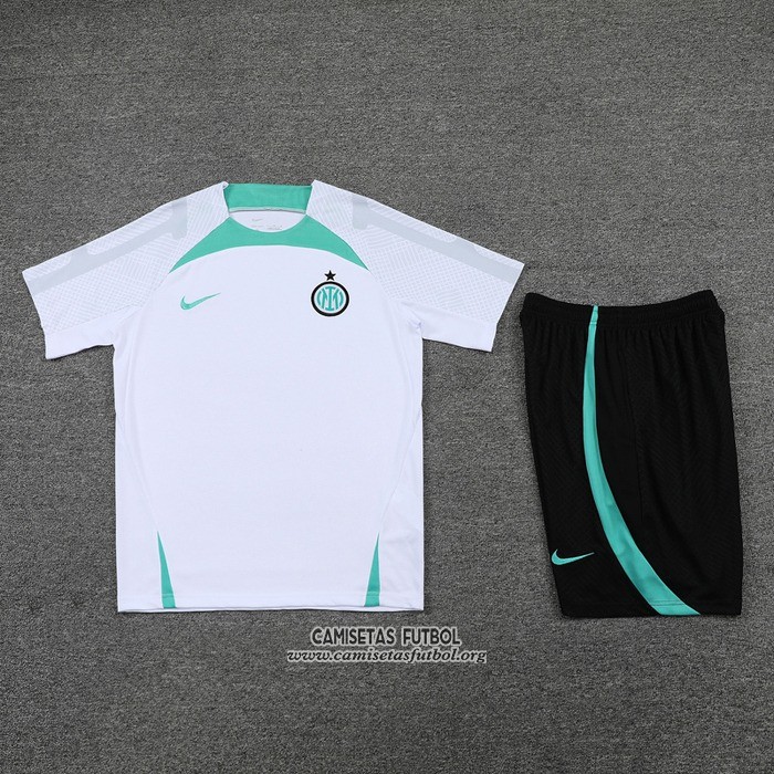 Chandal del Inter Milan Manga Corta 2022/2023 Blanco - Pantalon Corto